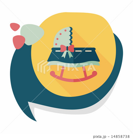 baby cradle bed flat icon with long shadow,eps10 14858738