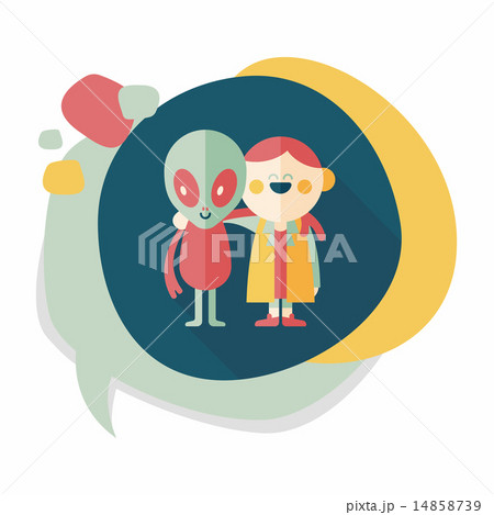 Space alien friendship flat icon with long shadow,eps10 Space alien friendship flat icon with long shadow,eps10 14858739