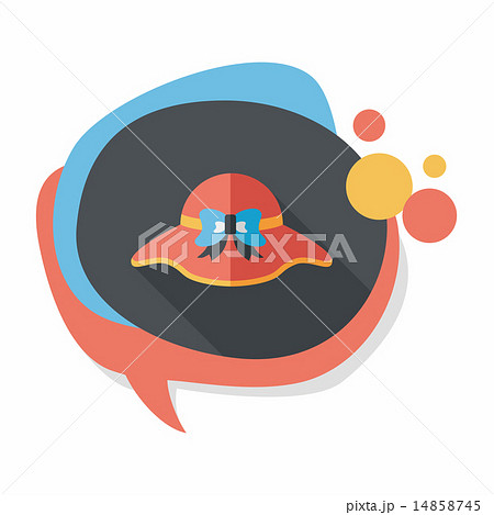Women hat flat icon with long shadow,eps10 Women hat flat icon with long shadow,eps10 14858745