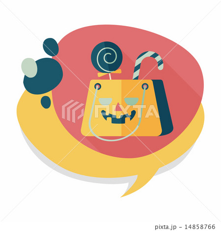 Halloween shopping bag flat icon with long shadow,eps10 Halloween shopping bag flat icon with long shadow,eps10 14858766