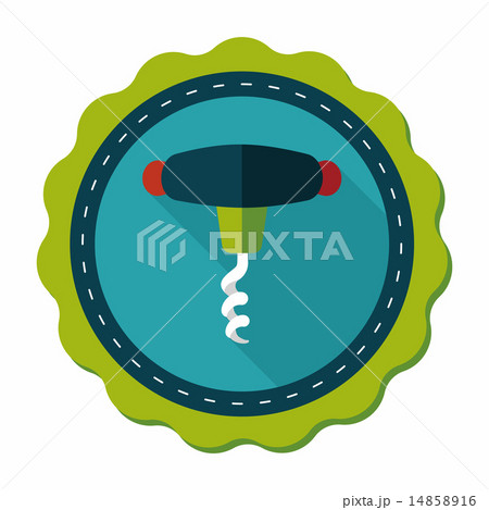 kitchenware corkscrew flat icon with long shadow,eps10 14858916