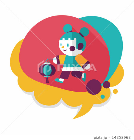 Chinese New Year girl flat icon with long shadow,eps10 14858968