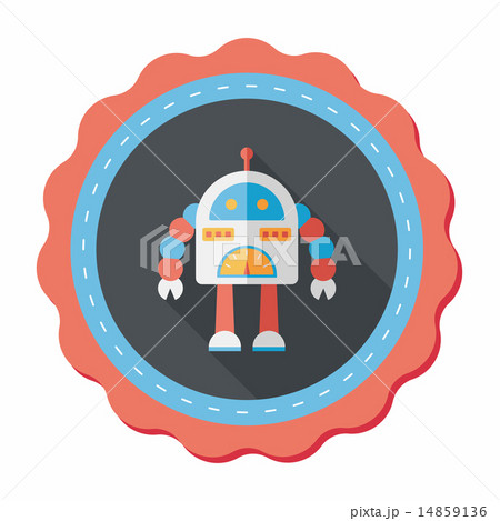 robot concept flat icon with long shadow,eps10 14859136