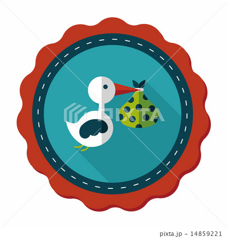 bird and baby flat icon with long shadow,eps10 14859221