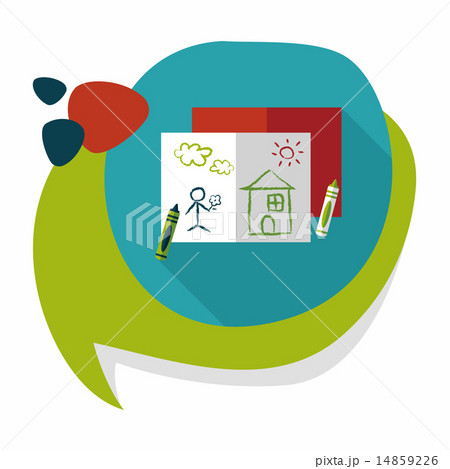 crayons flat icon with long shadow,eps10 14859226