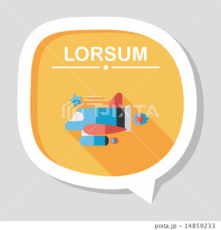 Spaceship flat icon with long shadow,eps10 14859233