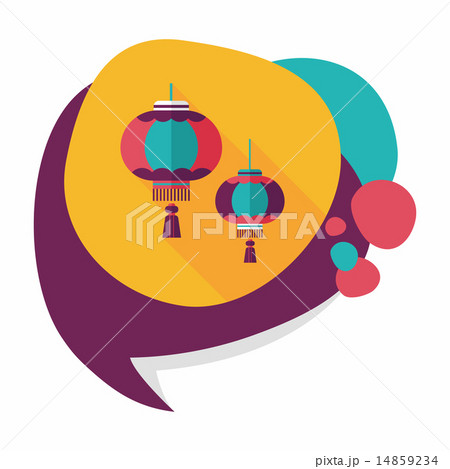 Chinese New Year flat icon with long shadow,eps10, Chinese decor 14859234