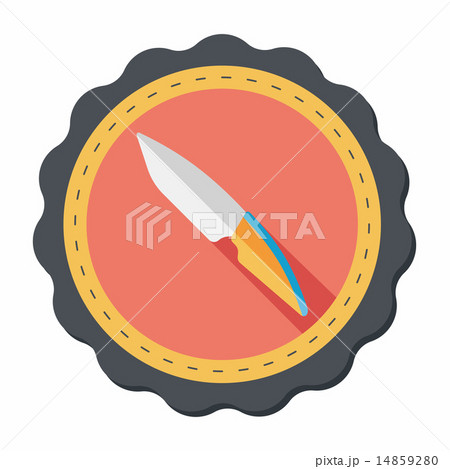 kitchenware fruit knife flat icon with long shadow,eps10 14859280
