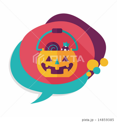 Halloween pumpkin shaped box flat icon with long shadow, eps10 Halloween pumpkin shaped box flat icon with long shadow, eps10 14859385