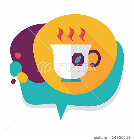 hot tea flat icon with long shadow,eps10 14859513