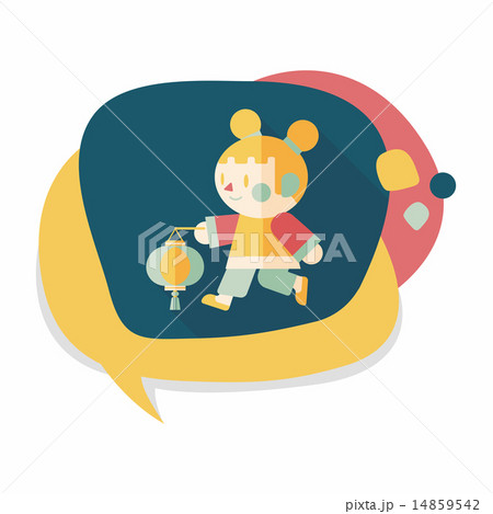 Chinese New Year girl flat icon with long shadow,eps10 Chinese New Year girl flat icon with long shadow,eps10 14859542