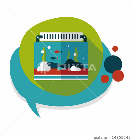 Pet fish flat icon with long shadow,eps10 14859545