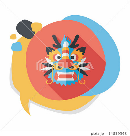 Chinese New Year flat icon with long shadow,eps10,The dragon and 14859548