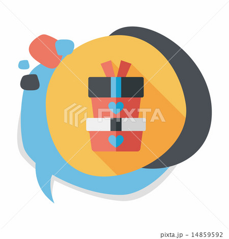 Valentine's Day present flat icon with long shadow,eps10 14859592