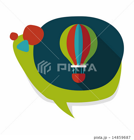 Transportation hot air ballon flat icon with long shadow,eps10 14859687