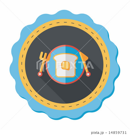 breakfast toast flat icon with long shadow,eps10 breakfast toast flat icon with long shadow,eps10 14859731