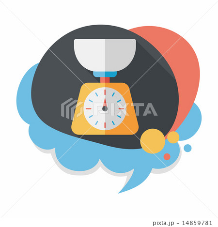 kitchenware weight scale flat icon with long shadow,eps10 14859781