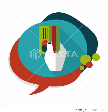 shopping credit card flat icon with long shadow,eps10 14859876