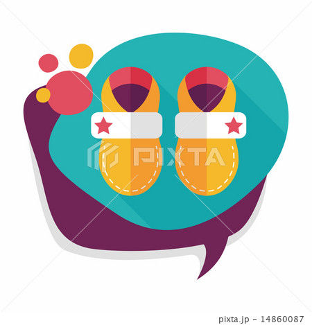 baby booties flat icon with long shadow 14860087