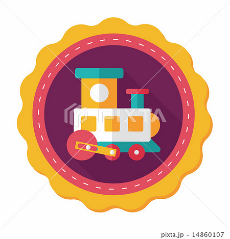 Train toy flat icon with long shadow,EPS 10 14860107