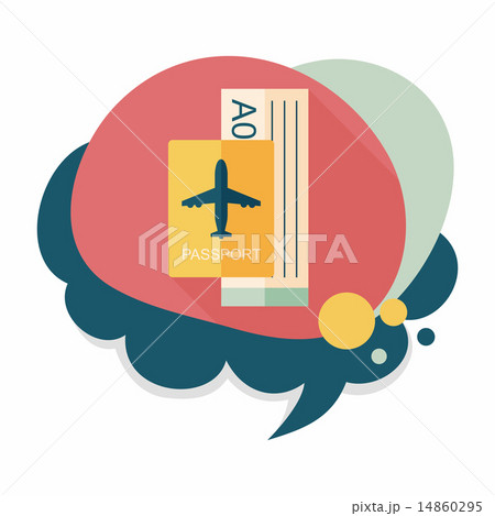 Air ticket flat icon with long shadow,eps10 14860295