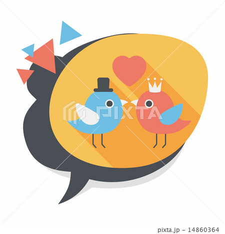 Valentine's Day lover bird flat icon with long shadow,eps10 Valentine's Day lover bird flat icon with long shadow,eps10 14860364