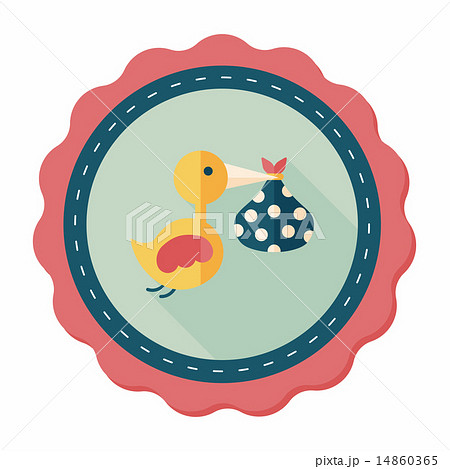 bird and baby flat icon with long shadow,eps10 14860365