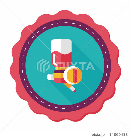 Pet water drinking flat icon with long shadow, eps10 14860458