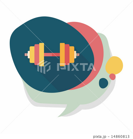 dumbbell flat icon with long shadow,eps10 dumbbell flat icon with long shadow,eps10 14860813
