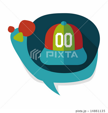 baseball cap flat icon with long shadow,eps10 14861135