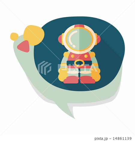 Space Astronaut flat icon with long shadow, eps10 14861139