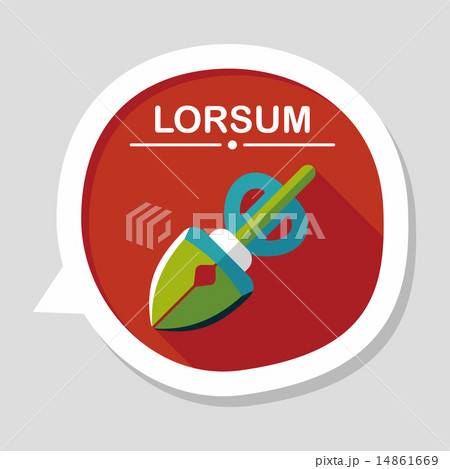 Pet dog pick up poo equipment flat icon with long shadow,eps10 14861669