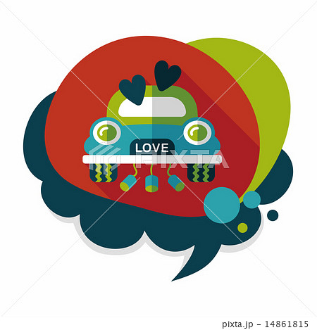 wedding car flat icon with long shadow, eps10 14861815