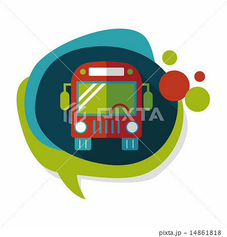 Transportation bus flat icon with long shadow,eps10 Transportation bus flat icon with long shadow,eps10 14861818