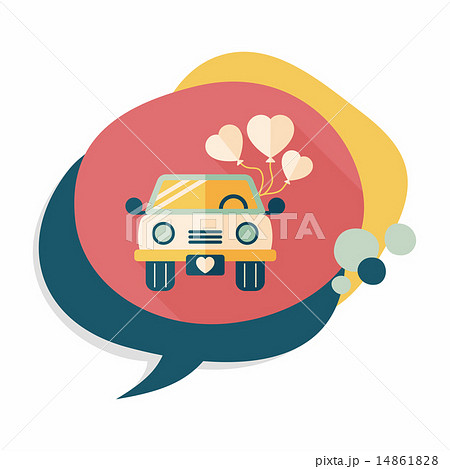 wedding car flat icon with long shadow, eps10 14861828
