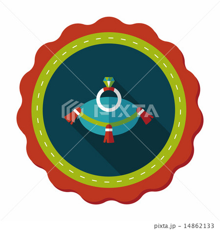 Propose diamond ring flat icon with long shadow,eps10 14862133