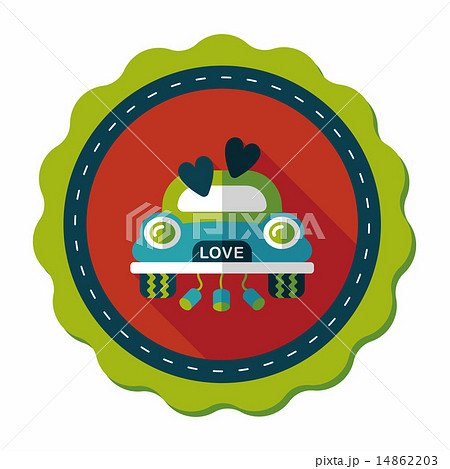 wedding car flat icon with long shadow, eps10 14862203
