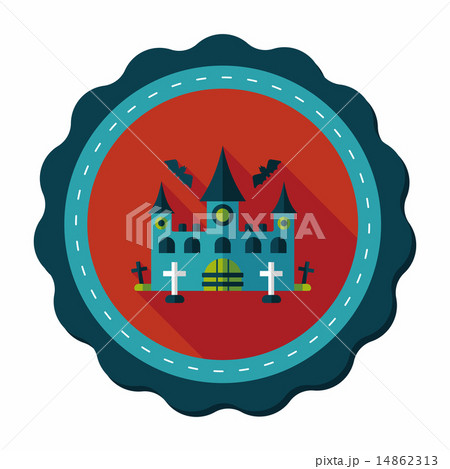 Halloween castle flat icon with long shadow,eps10 Halloween castle flat icon with long shadow,eps10 14862313