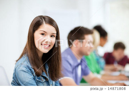 student with computer studying at school 14871808