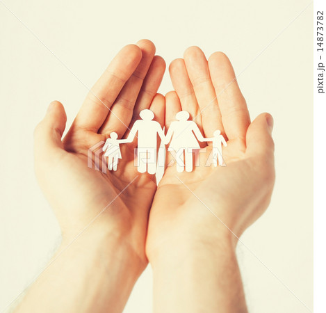 man hands with paper men man hands with paper men 14873782
