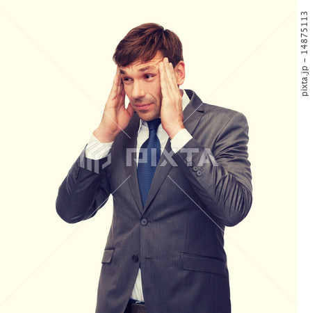stressed buisnessman or teacher having headache 14875113