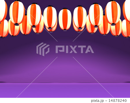 Red White Paper Lantern On Purple Background Red White Paper Lantern On Purple Background 14878240