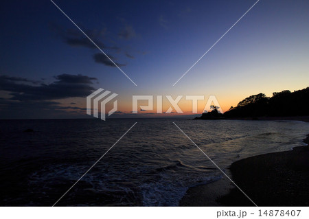 桂浜の夕景 14878407