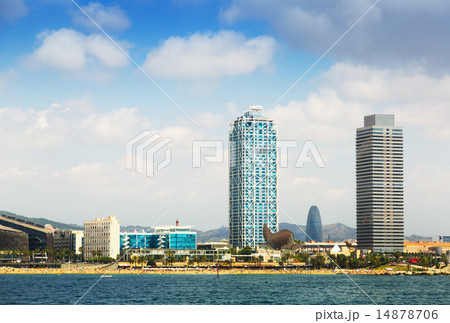 View of Barcelona from Mediterranean 14878706