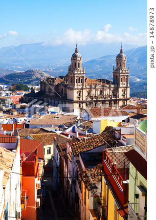 Street view of city with Renaissance Cathedral. Jaen 14878973