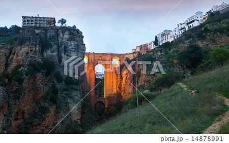 Twilight view of Ronda with Puente Nuevo bridge 14878991