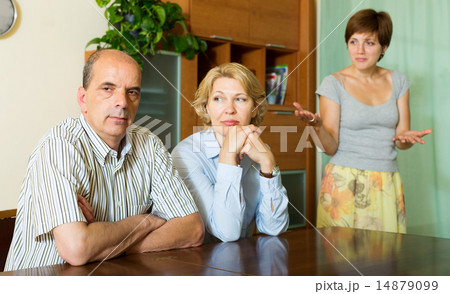 Mature parents with daughter having conflict Mature parents with daughter having conflict 14879099