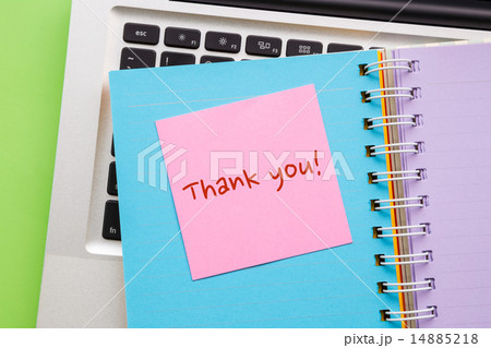 Notepad with word " Thank You " on paper book Notepad with word " Thank You " on paper book 14885218