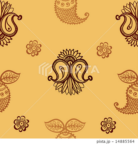 ethnic seamless pattern. Indian ornament, kaleidoscopic flora pattern, mandala. range ethnic seamless pattern. Indian ornament, kaleidoscopic flora pattern, mandala. range 14885564