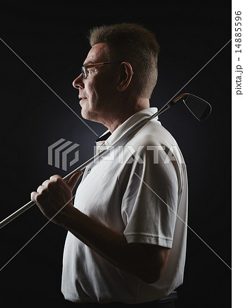 Mature man golfer and golf club Mature man golfer and golf club 14885596